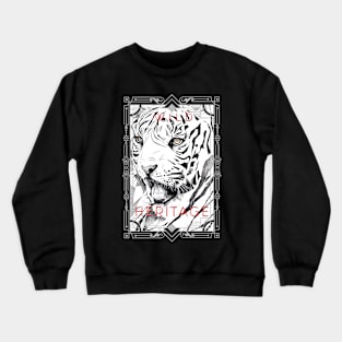 Tiger Animal Wild Nature Illustration Line Epic Illustration Line Art Crewneck Sweatshirt